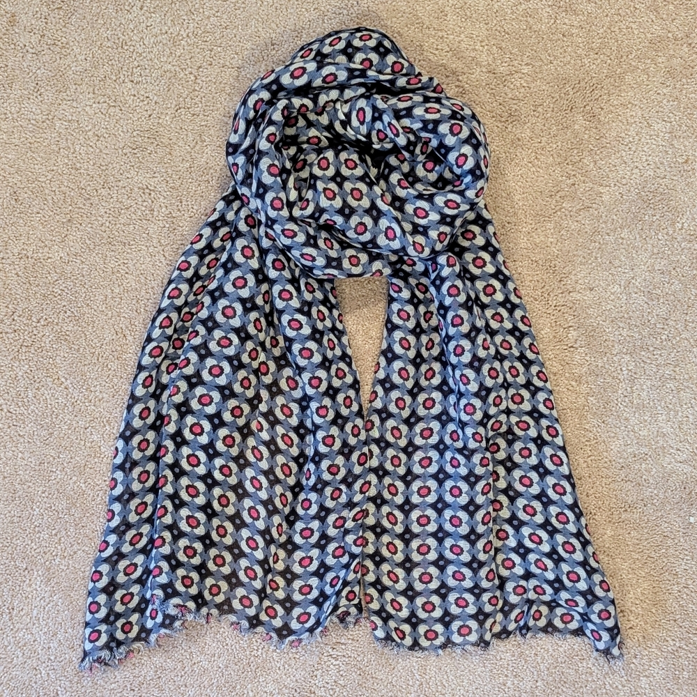 Spartina 449 Floral Dot Scarf in Black, White, Red